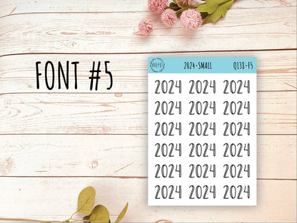 2024 Year Stickers for Planner and Bullet Journals. Planner Stickers || Q138