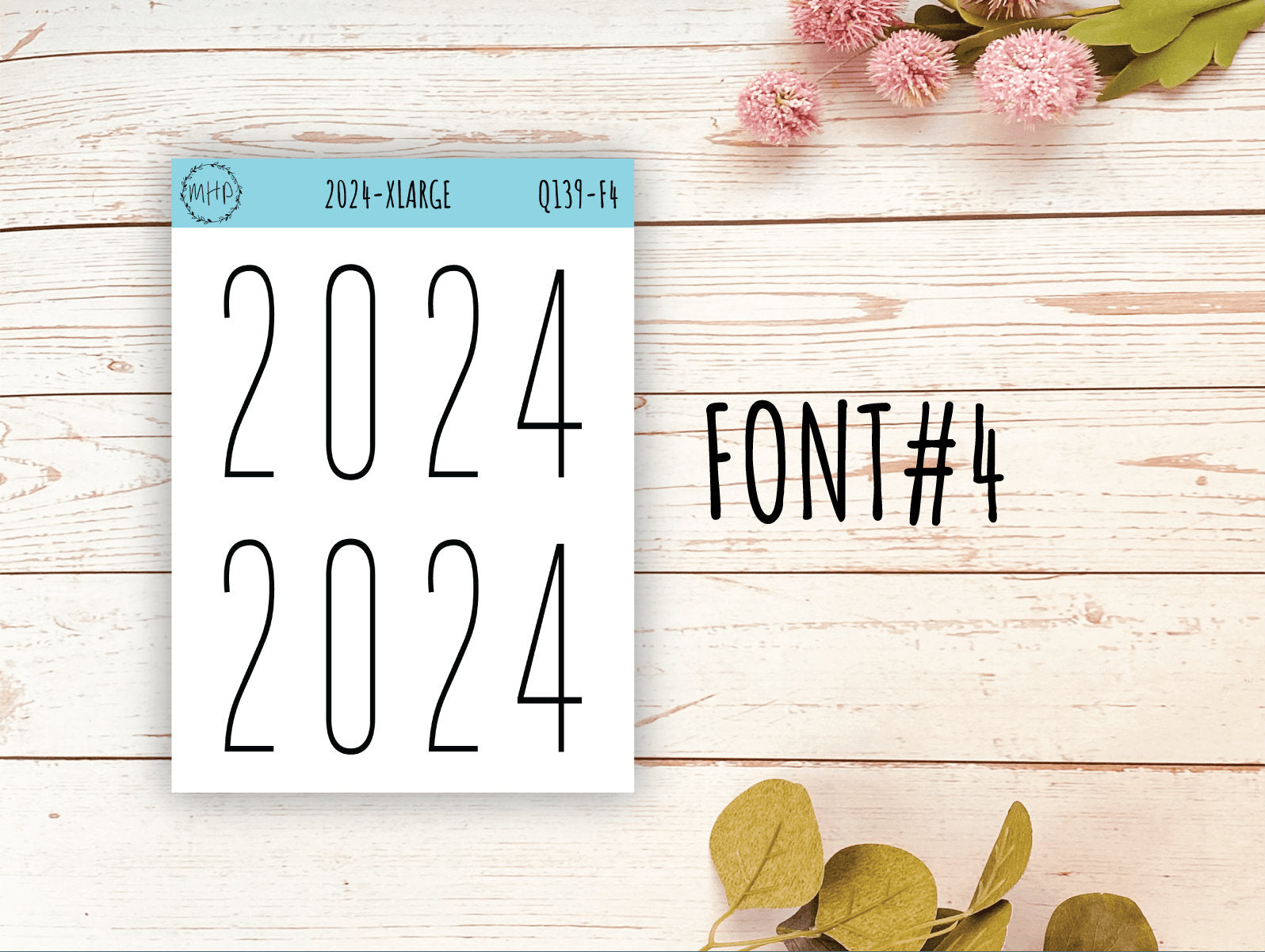 X Large 2024 Year Stickers for Planners, Bullet Journals, College Planner, Teacher Planner or Homeschool Planner || Q139