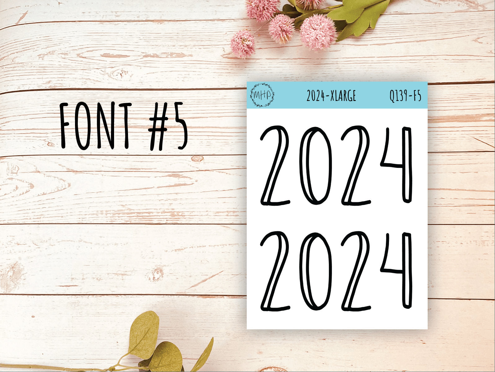 X Large 2024 Year Stickers for Planners, Bullet Journals, College Planner, Teacher Planner or Homeschool Planner || Q139