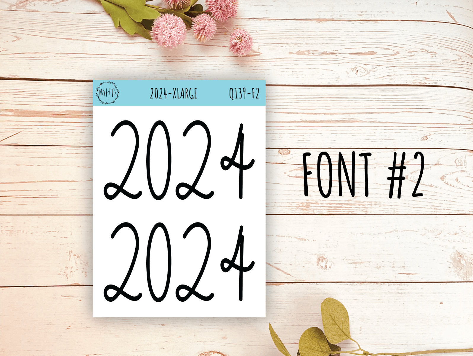 X Large 2024 Year Stickers for Planners, Bullet Journals, College Planner, Teacher Planner or Homeschool Planner || Q139
