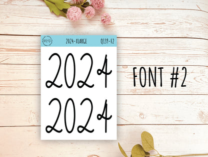 X Large 2024 Year Stickers for Planners, Bullet Journals, College Planner, Teacher Planner or Homeschool Planner || Q139