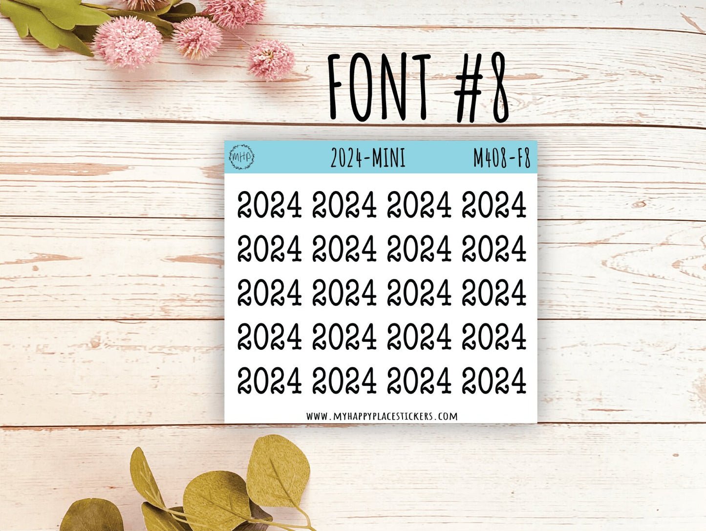 Mini 2024 Year Stickers for Bullet Journals and Planners || M408