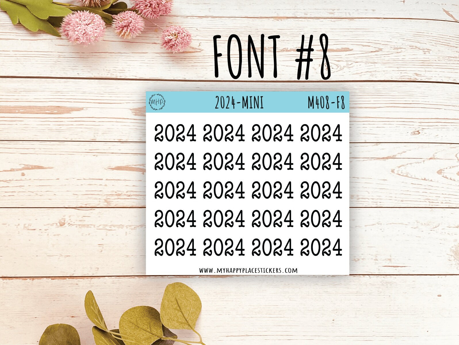 Mini 2024 Year Stickers for Bullet Journals and Planners || M408
