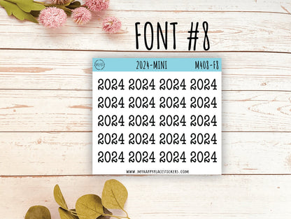 Mini 2024 Year Stickers for Bullet Journals and Planners || M408