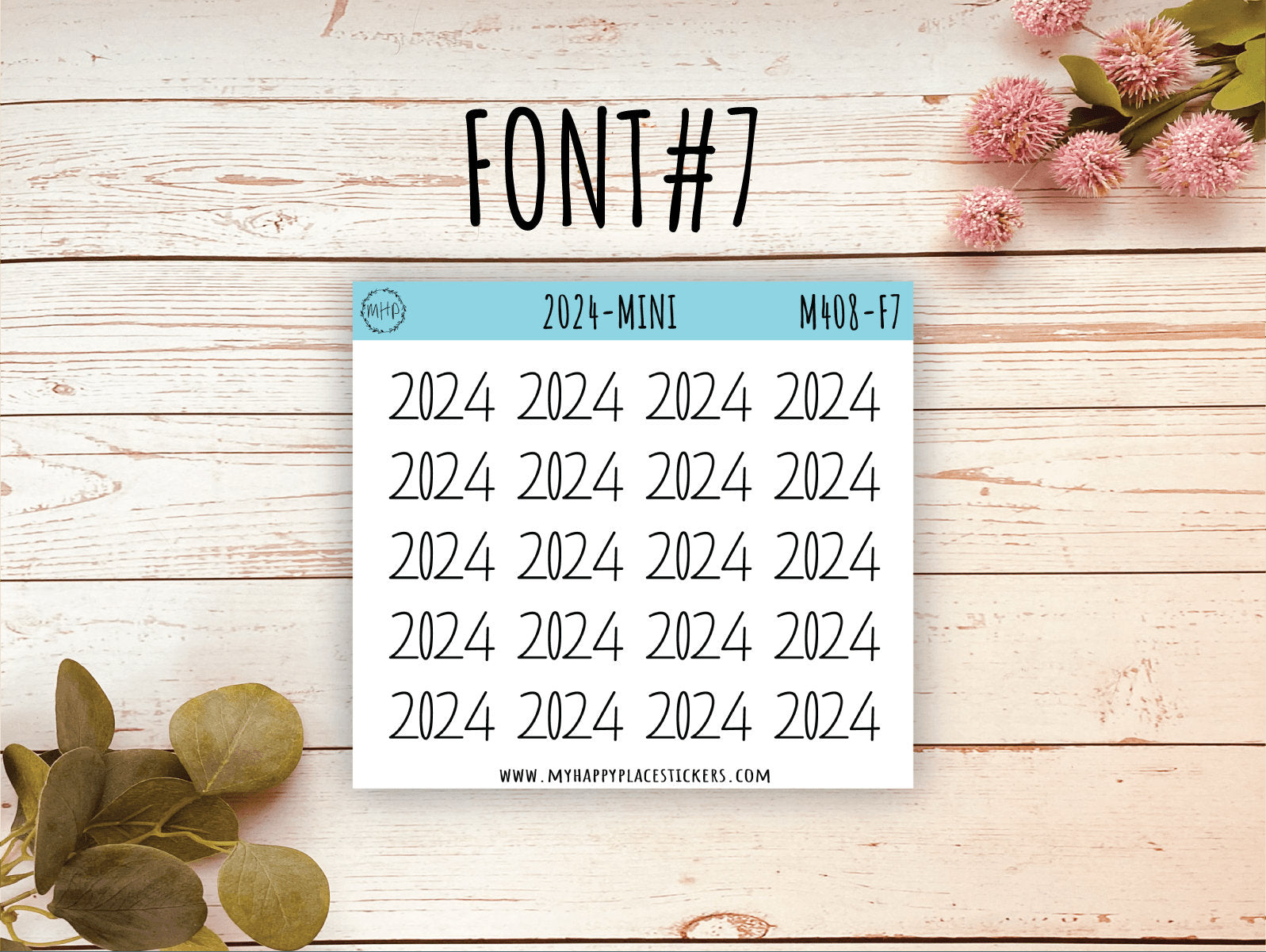 Mini 2024 Year Stickers for Bullet Journals and Planners || M408