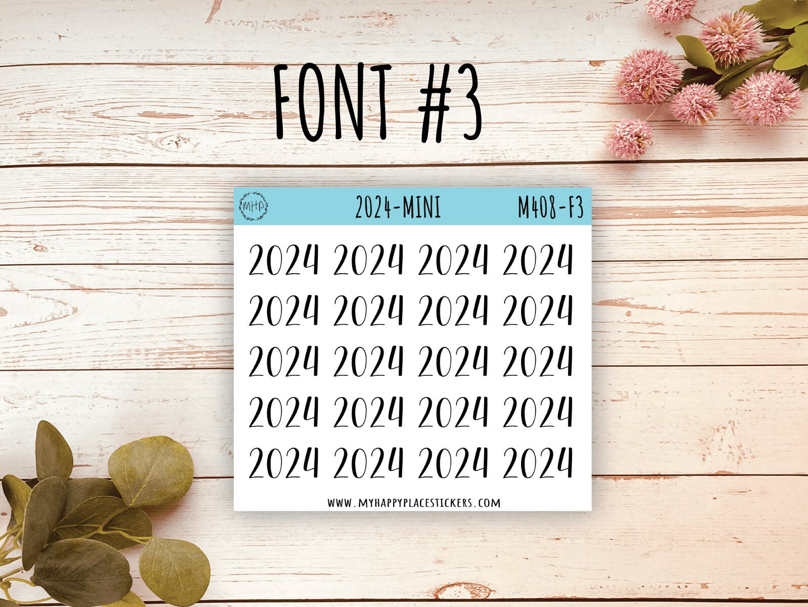 Mini 2024 Year Stickers for Bullet Journals and Planners || M408