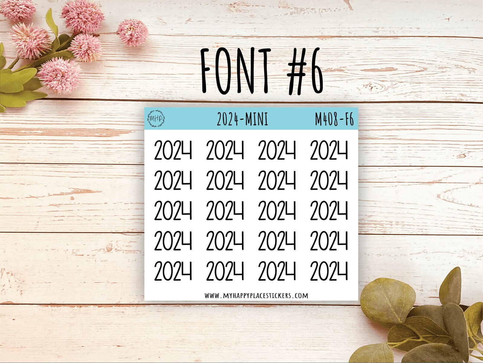 Mini 2024 Year Stickers for Bullet Journals and Planners || M408