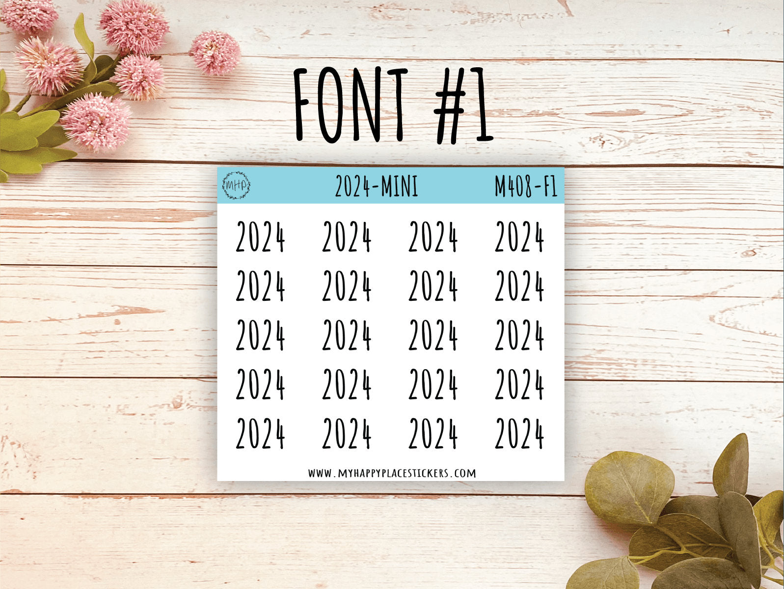Mini 2024 Year Stickers for Bullet Journals and Planners || M408