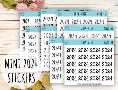 Mini 2024 Year Stickers for Bullet Journals and Planners || M408