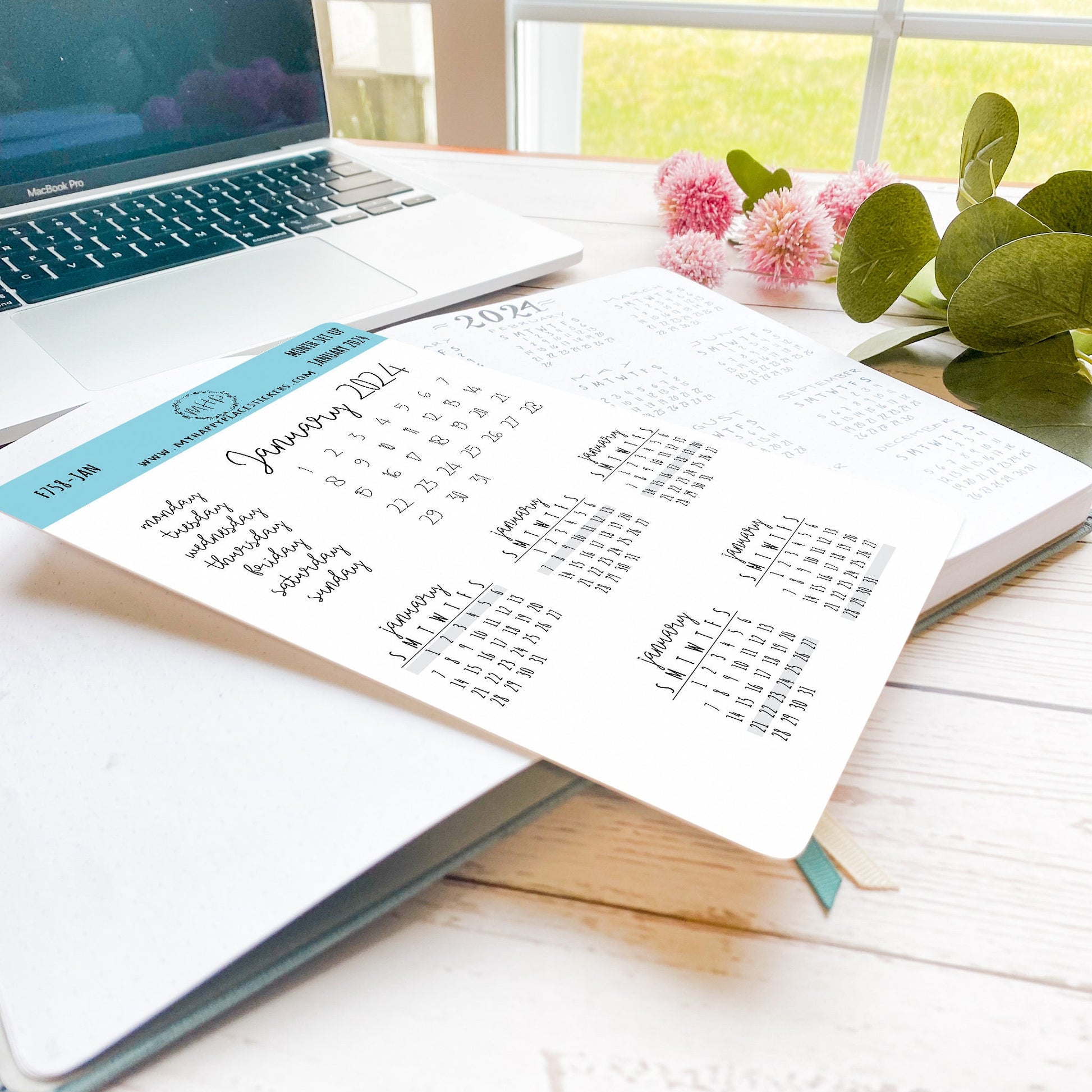 2024 Month Set Up Stickers for Planners, Organizers and Bullet Journal – My  Happy Place Stickers