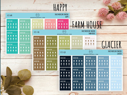Daily Medicine Tracker. Stickers for Planners and Bullet Journals. Habit Tracker Stickers || F772