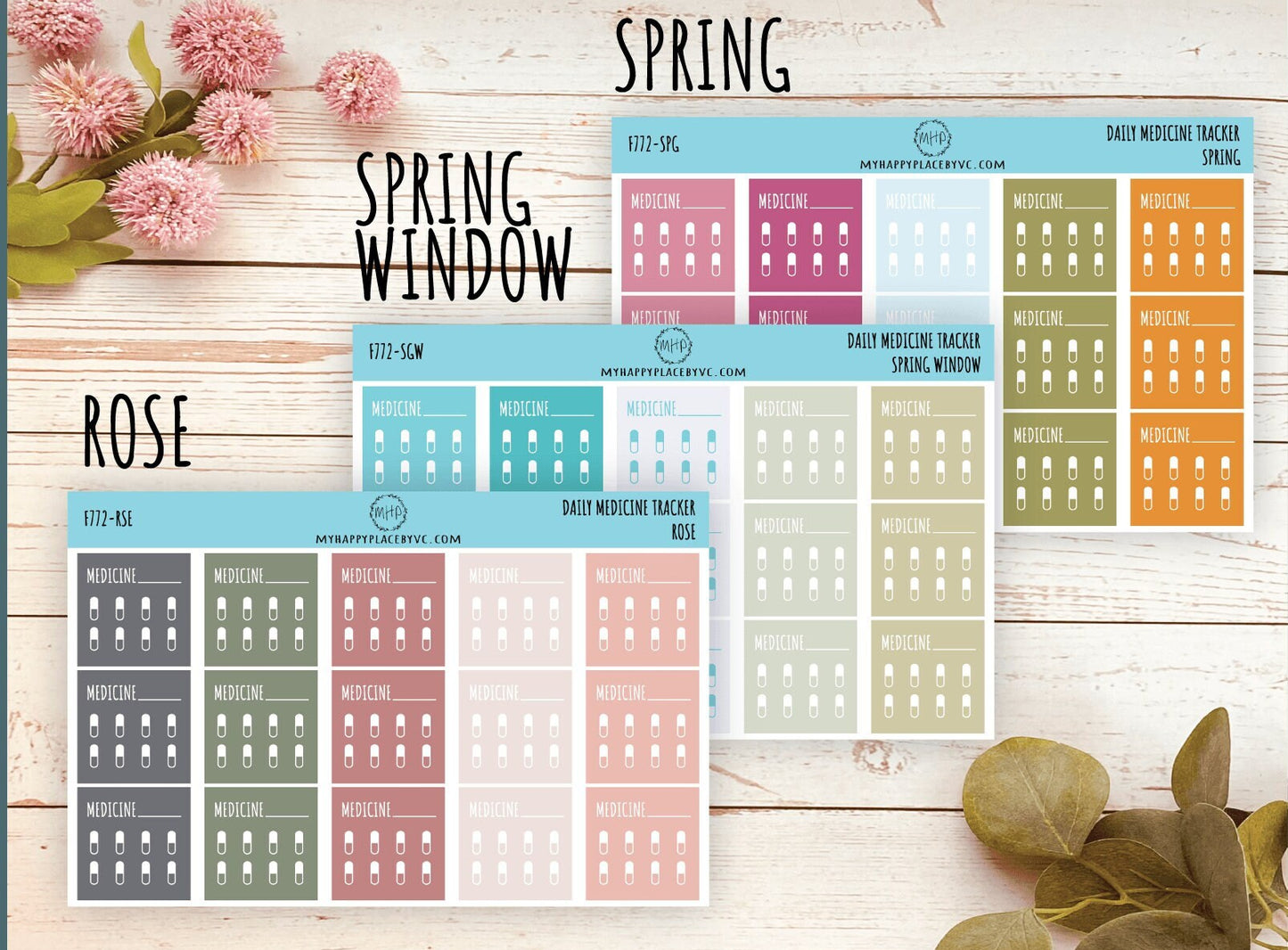 Daily Medicine Tracker. Stickers for Planners and Bullet Journals. Habit Tracker Stickers || F772