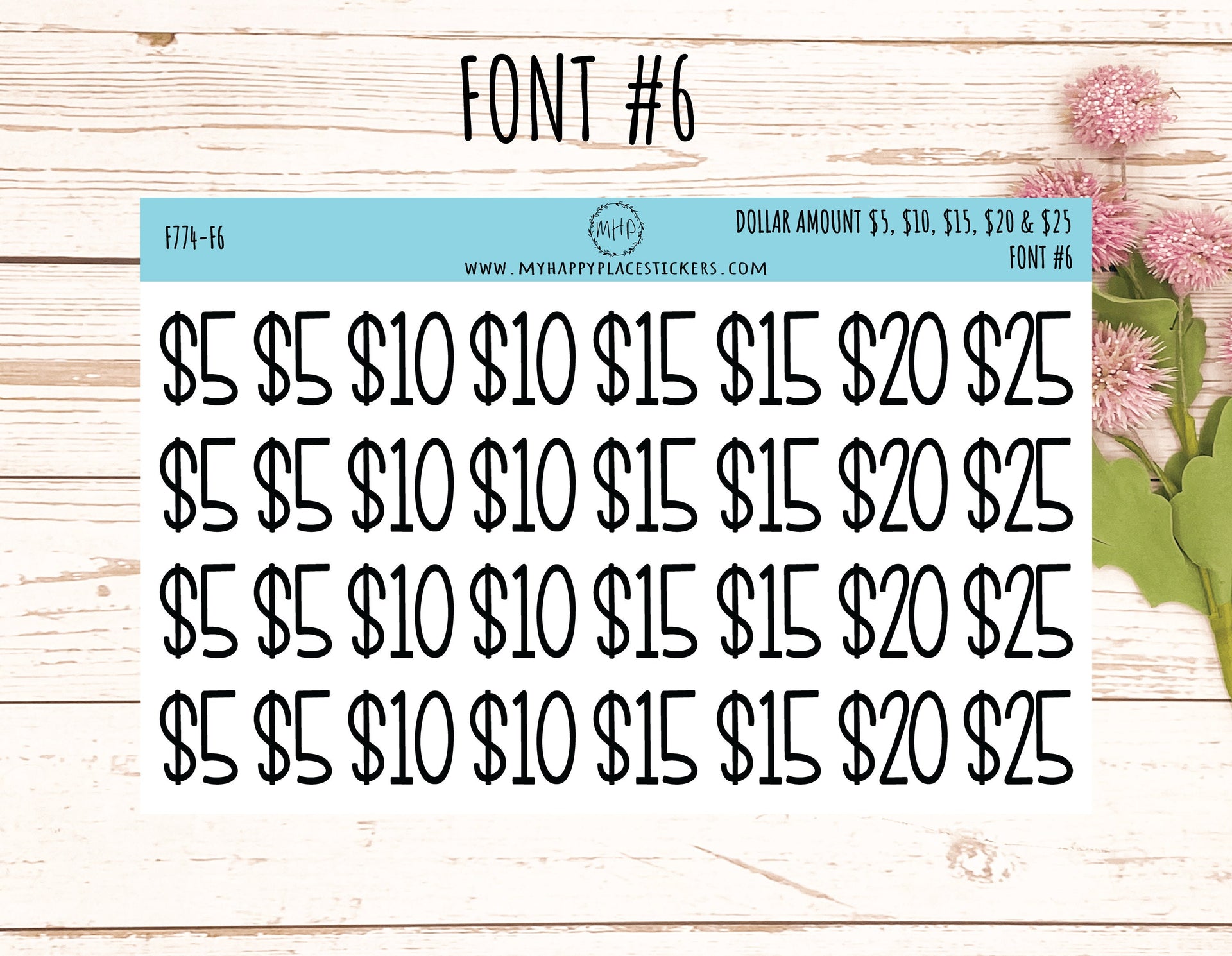 Dollar Amount Stickers. 5, 10 , 15, 20 & 25 Dollar Stickers. 1 Inch Ta – My Happy Place Stickers dollar-amount-stickers-5-10-15-20-25-dollar-stickers-1-inch-ta-my-happy-place-stickers