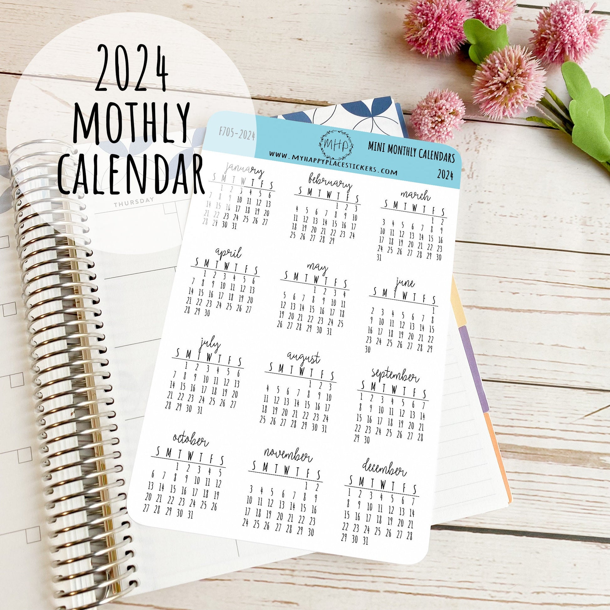 Mini 2024 Calendar Stickers for Planners and Bullet Journals, and Home – My Happy Place Stickers mini-2024-calendar-stickers-for-planners-and-bullet-journals-and-home-my-happy-place-stickers