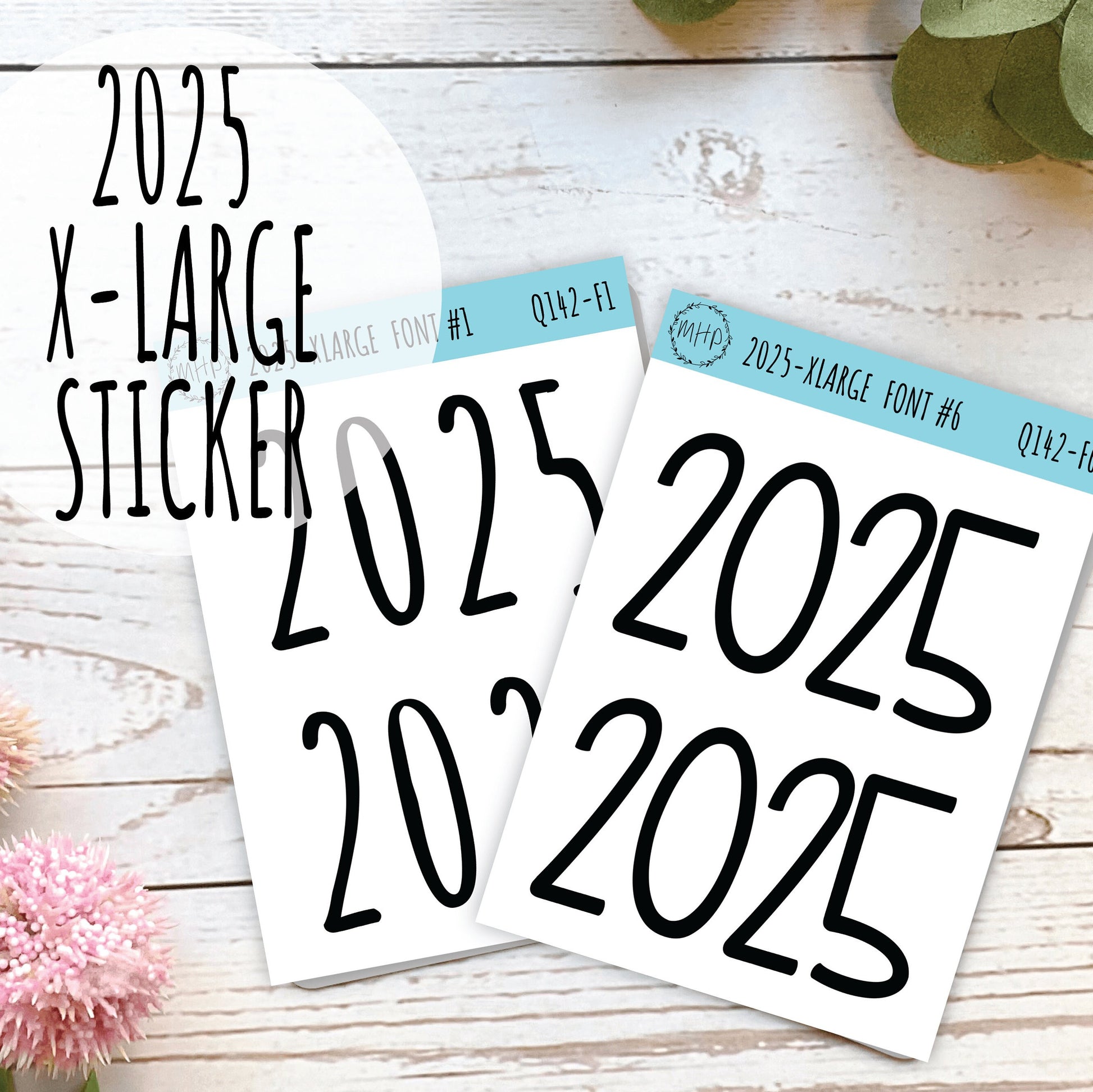 X Large 2024 Year Stickers for Planners, Bullet Journals, College Planner. Gold, Silver and Rose Gold Foil || Q142