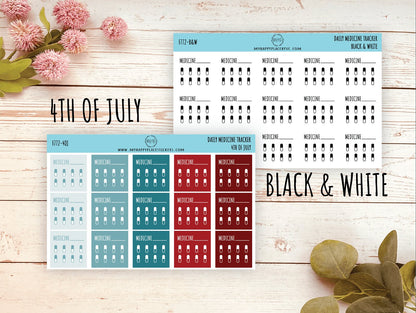 Daily Medicine Tracker. Stickers for Planners and Bullet Journals. Habit Tracker Stickers || F772
