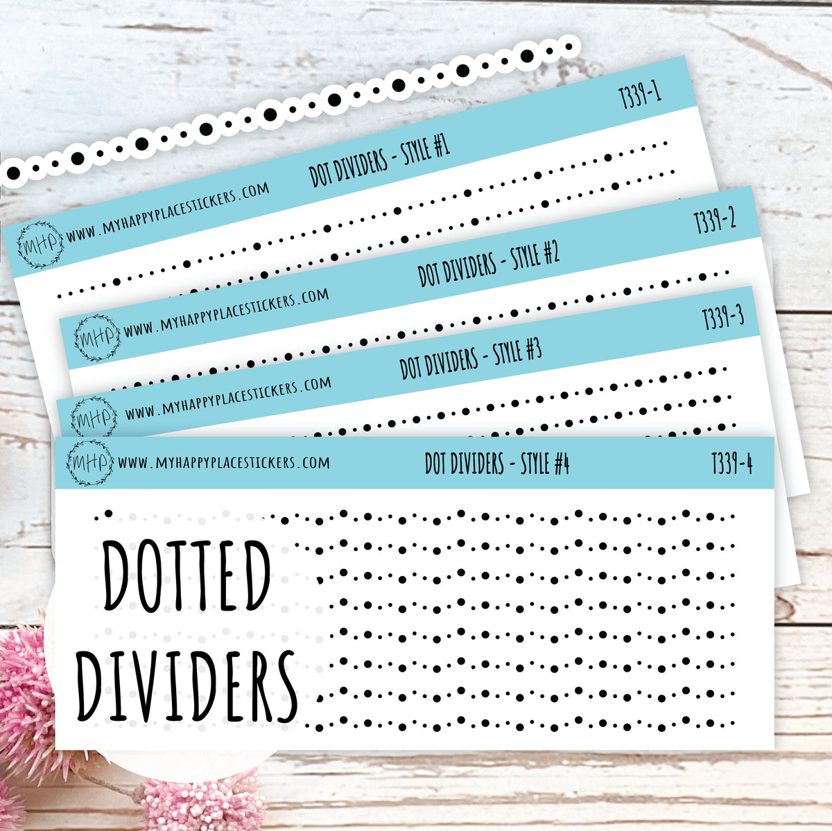 Sticker Deviders Dotted Divider Stickers. Decorative Sticker for Planners. Foiled Stick ...
