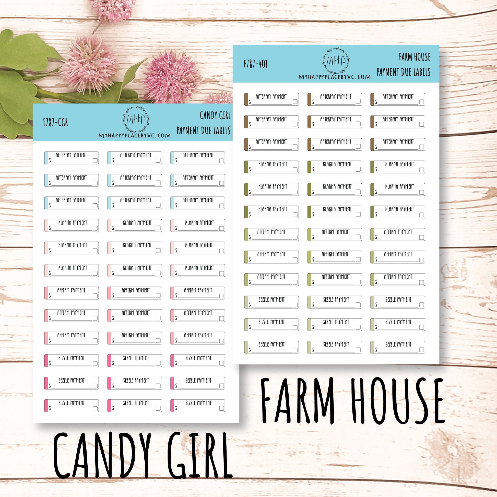 Payment Due Labels. Planner Stickers.Organization and Budgeting Stickers || F787
