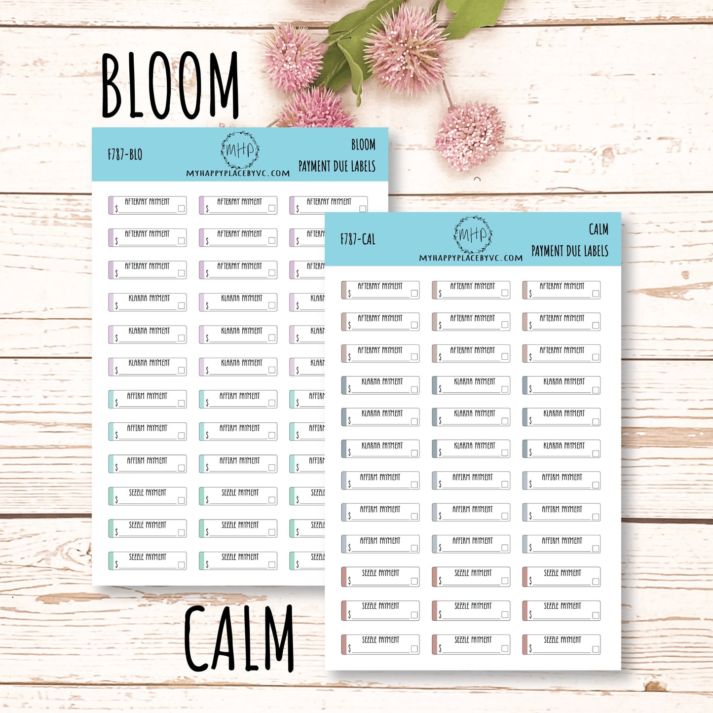 Payment Due Labels. Planner Stickers.Organization and Budgeting Stickers || F787