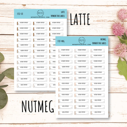 Payment Due Labels. Planner Stickers.Organization and Budgeting Stickers || F787