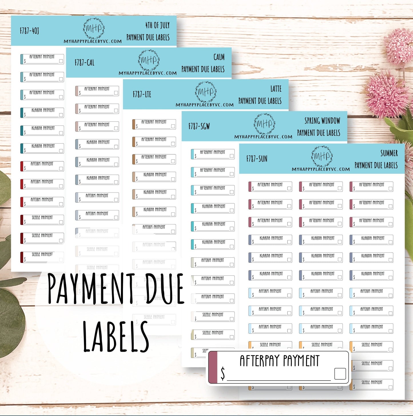 Payment Due Labels. Planner Stickers.Organization and Budgeting Stickers || F787