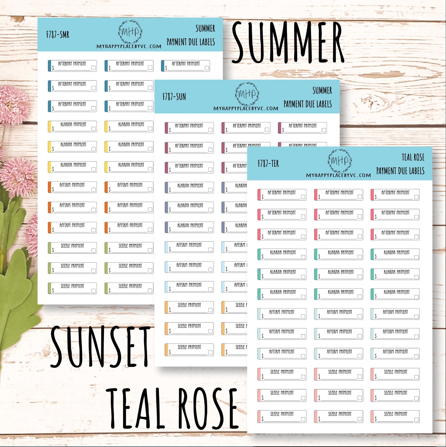 Payment Due Labels. Planner Stickers.Organization and Budgeting Stickers || F787