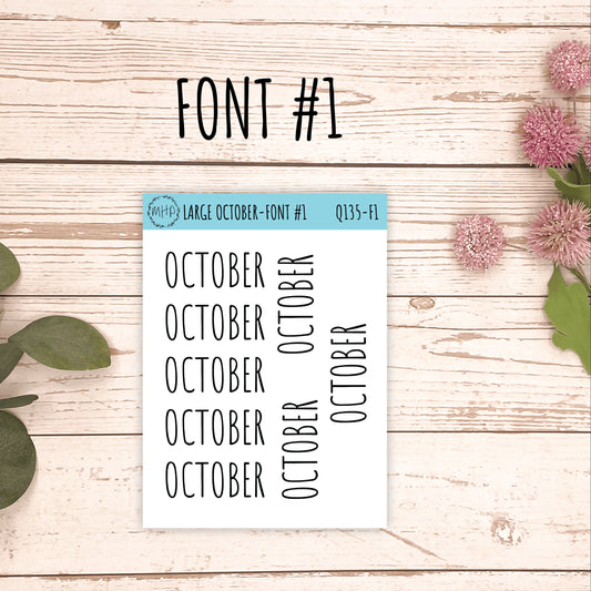 Large OCTOBER Stickers for Planners, Organizers, Bullet Journals. Perfect for EC and Classic HP. Foil Stickers || Q135