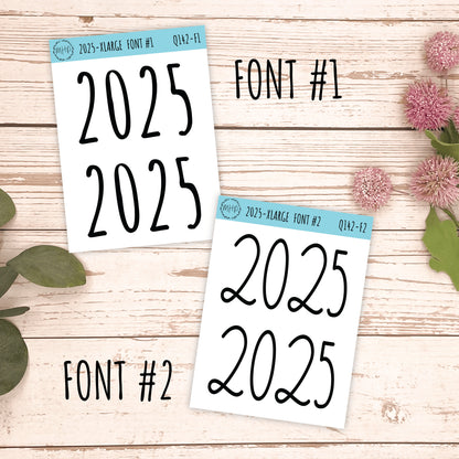 X Large 2024 Year Stickers for Planners, Bullet Journals, College Planner. Gold, Silver and Rose Gold Foil || Q142