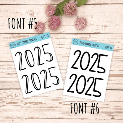 X Large 2024 Year Stickers for Planners, Bullet Journals, College Planner. Gold, Silver and Rose Gold Foil || Q142