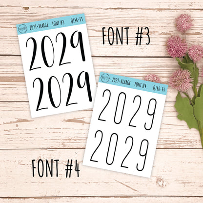 X Large 2029 Year Stickers for Planners, Bullet Journals, College Planner. Gold, Silver and Rose Gold Foil || Q146
