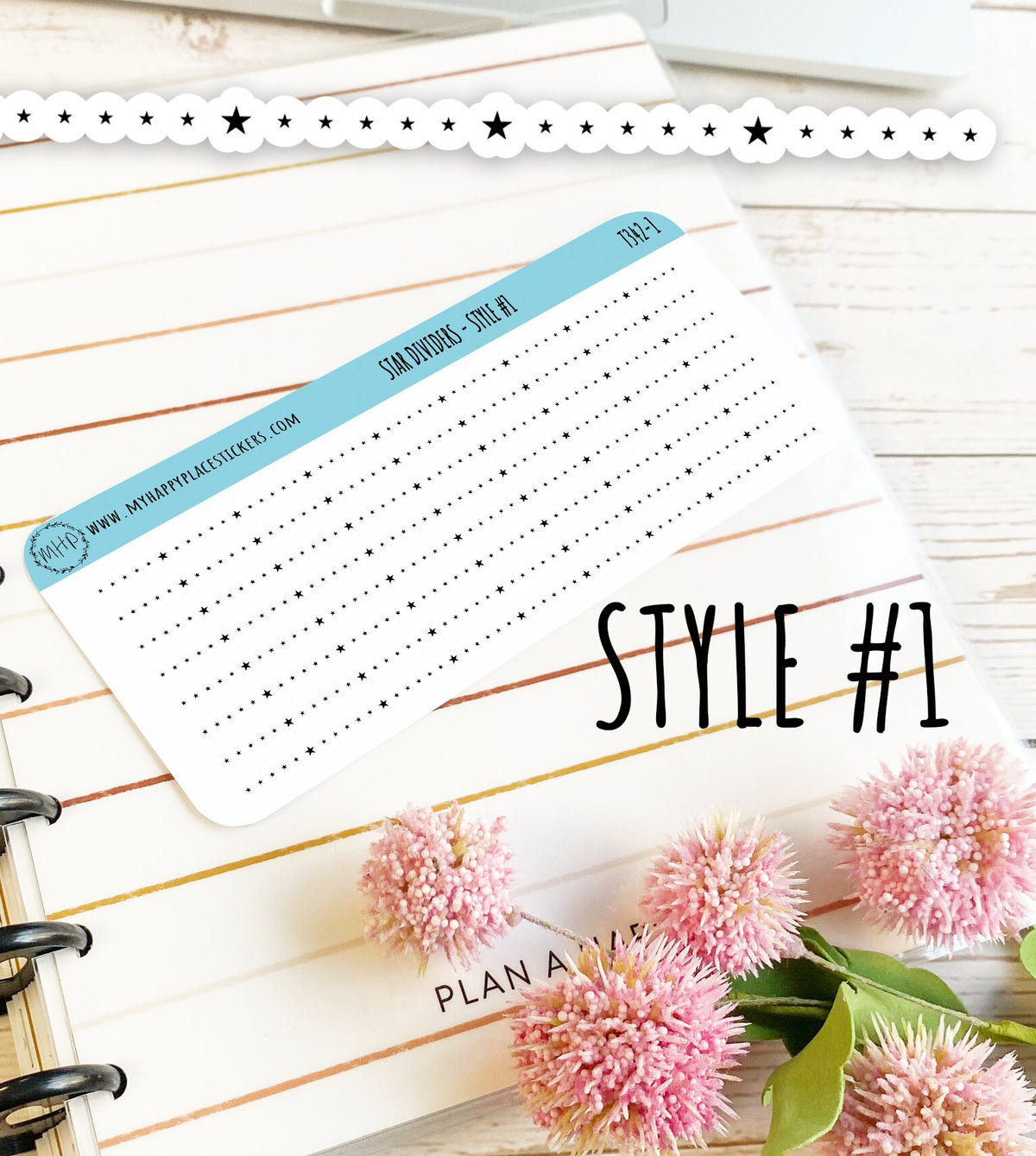 Sticker Deviders Stars Divider Stickers. Decorative Sticker for Planners. Foiled Sticke ...