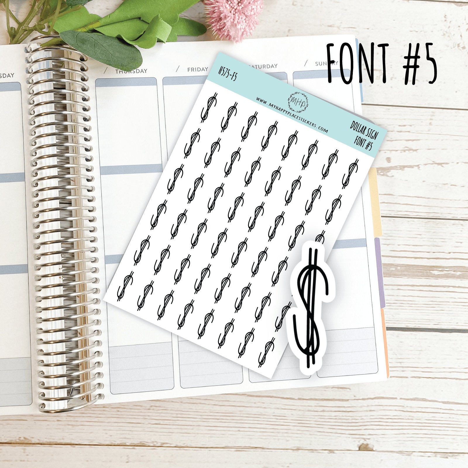 Dollar Sign Stickers for Planners, Saving Envelopes and Saving Challenges. 8 Fonts to Choose From. Gold, Silver and Rose Gold Foil || H575