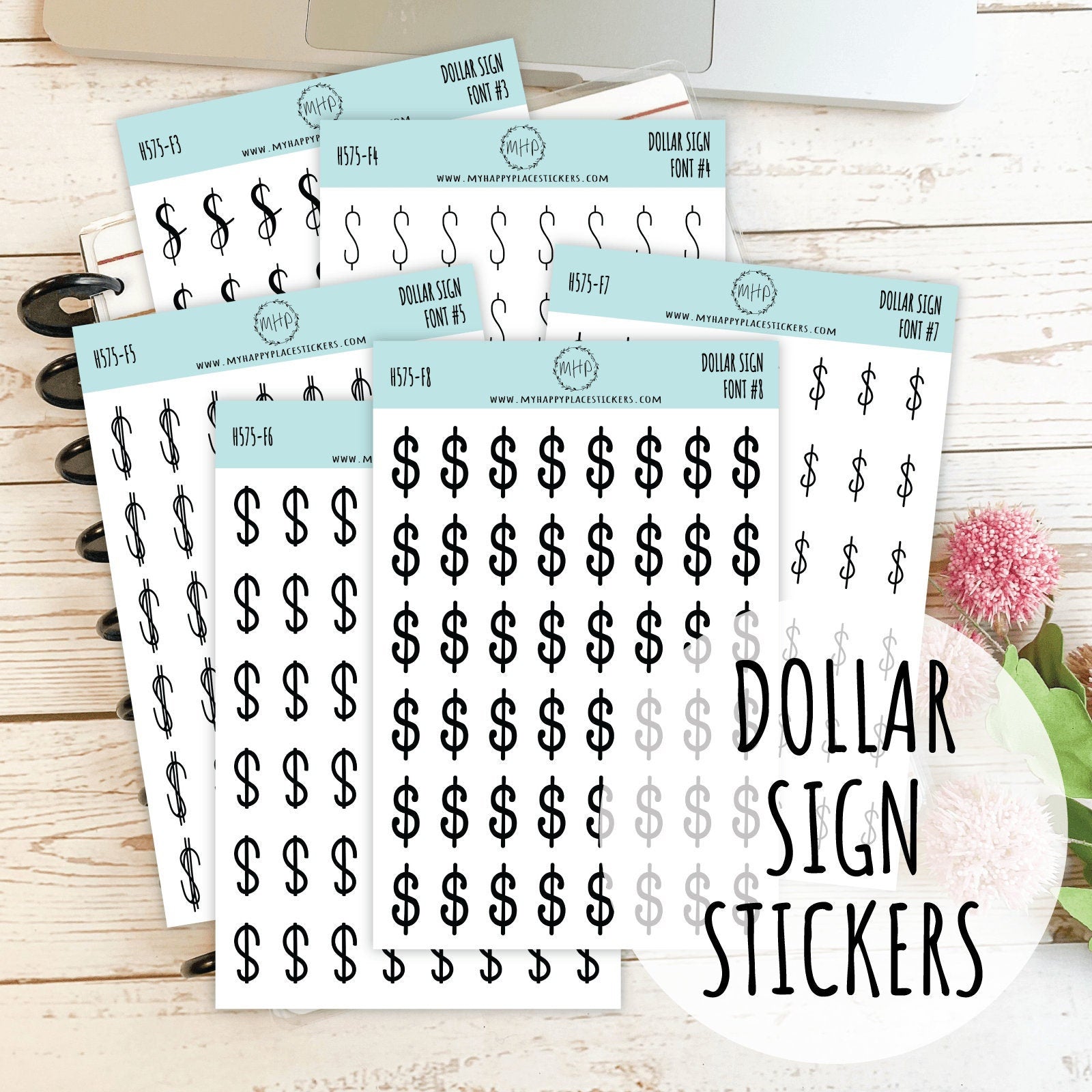 Dollar Sign Stickers || H575