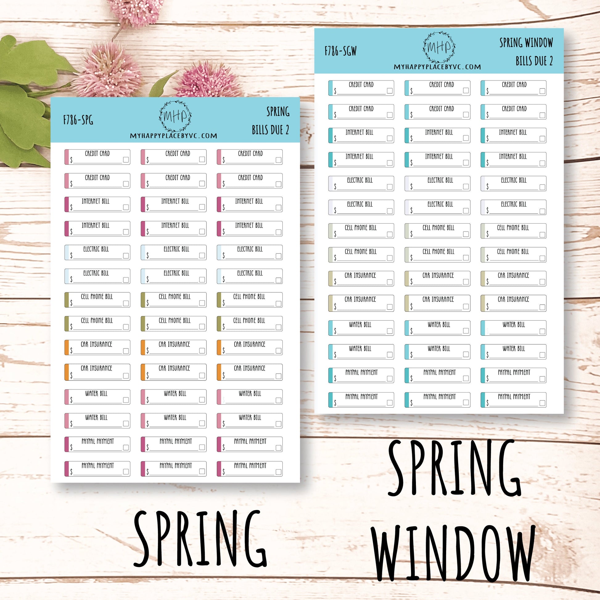 Bills Due 2. Planner Stickers. Payment Due Labels. Organization and Budgeting Stickers || F786