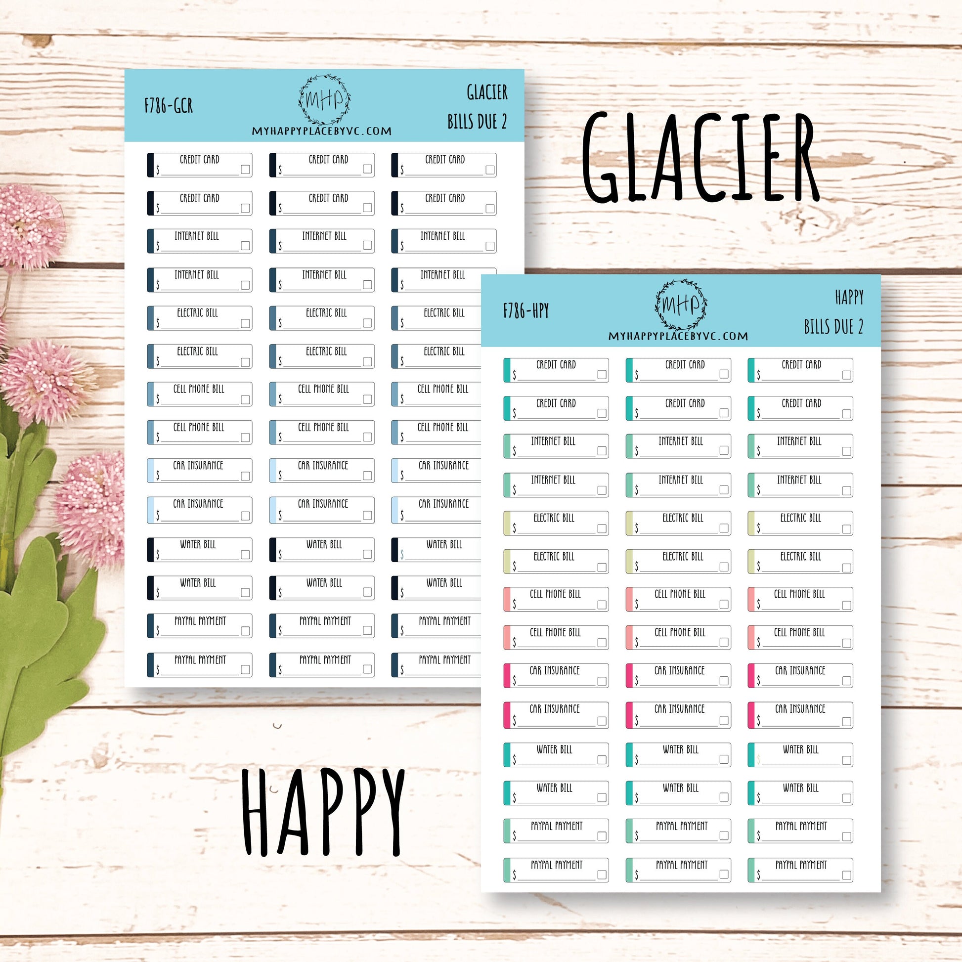 Bills Due 2. Planner Stickers. Payment Due Labels. Organization and Budgeting Stickers || F786