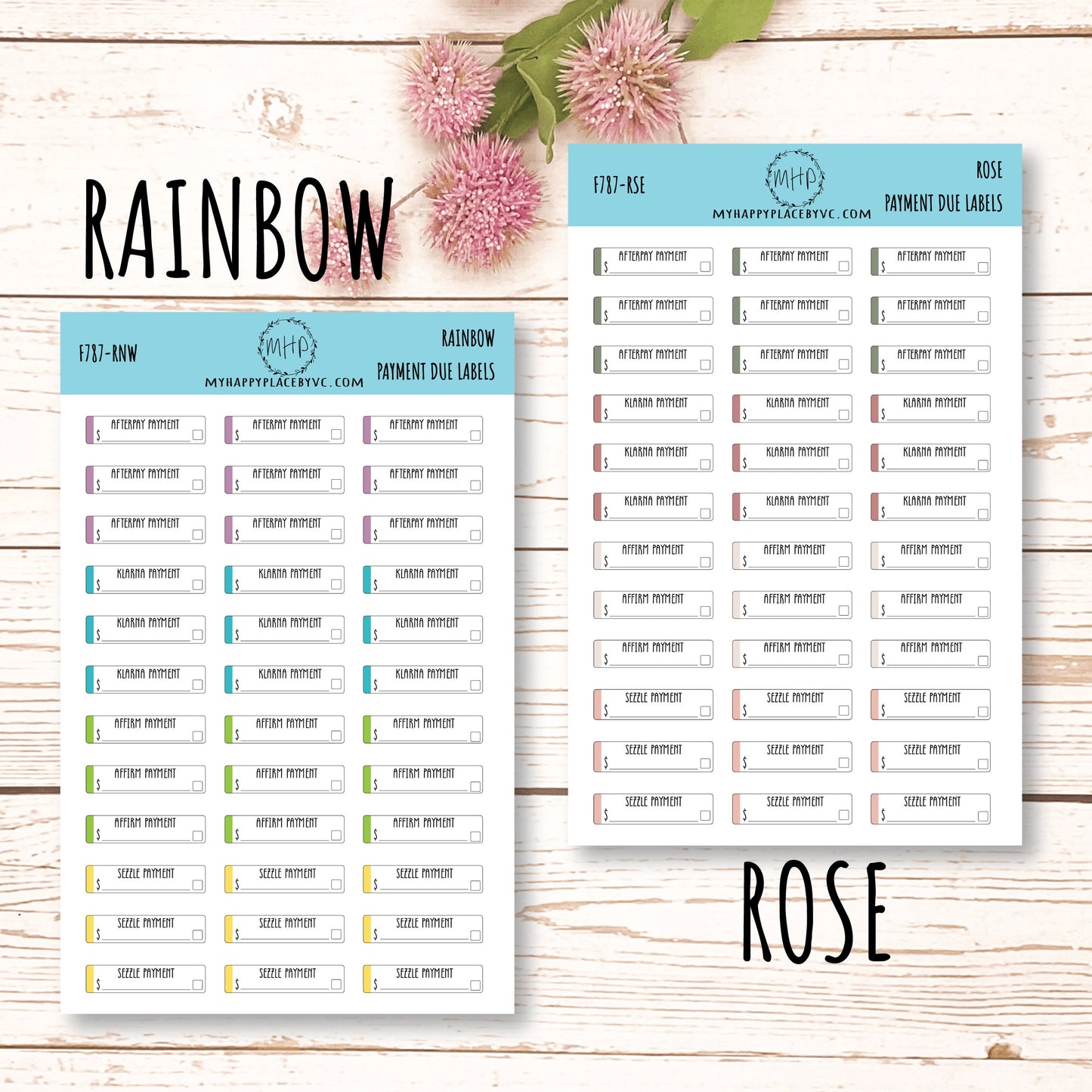 Payment Due Labels. Planner Stickers.Organization and Budgeting Stickers || F787