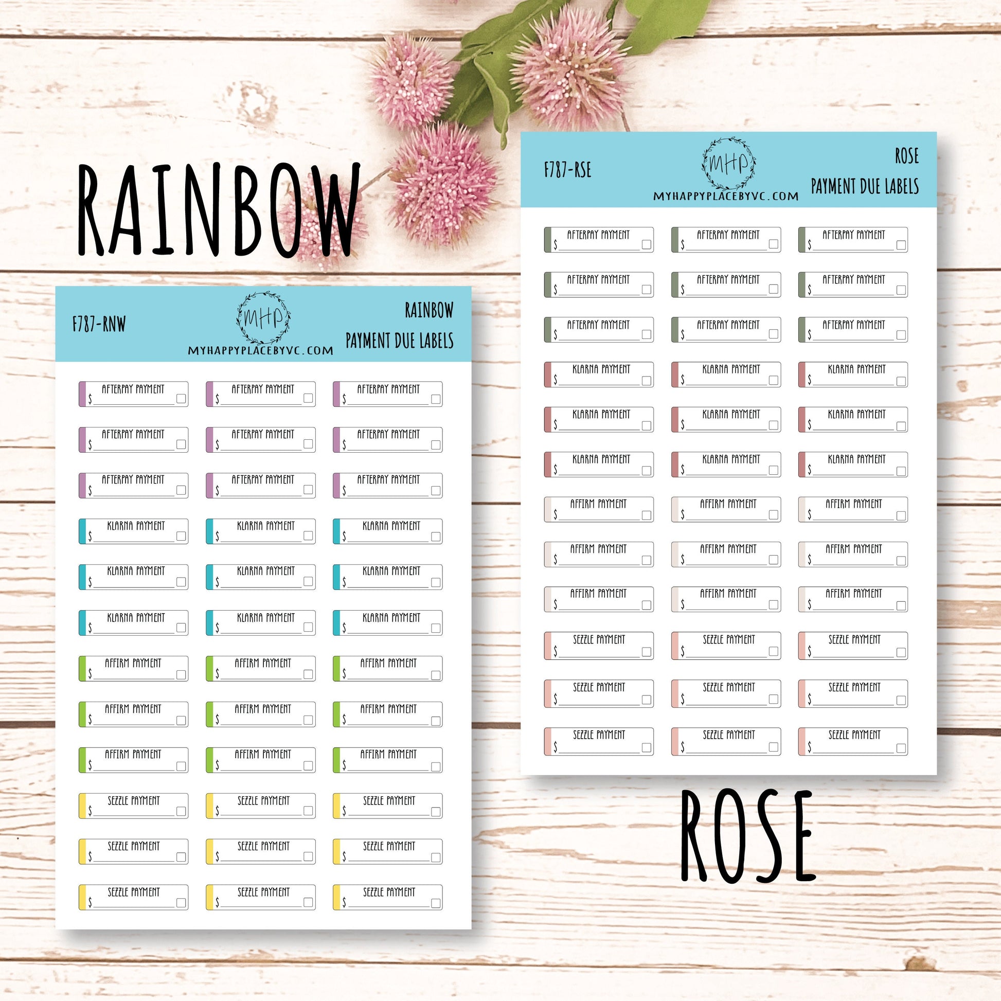 Payment Due Labels. Planner Stickers.Organization and Budgeting Stickers || F787