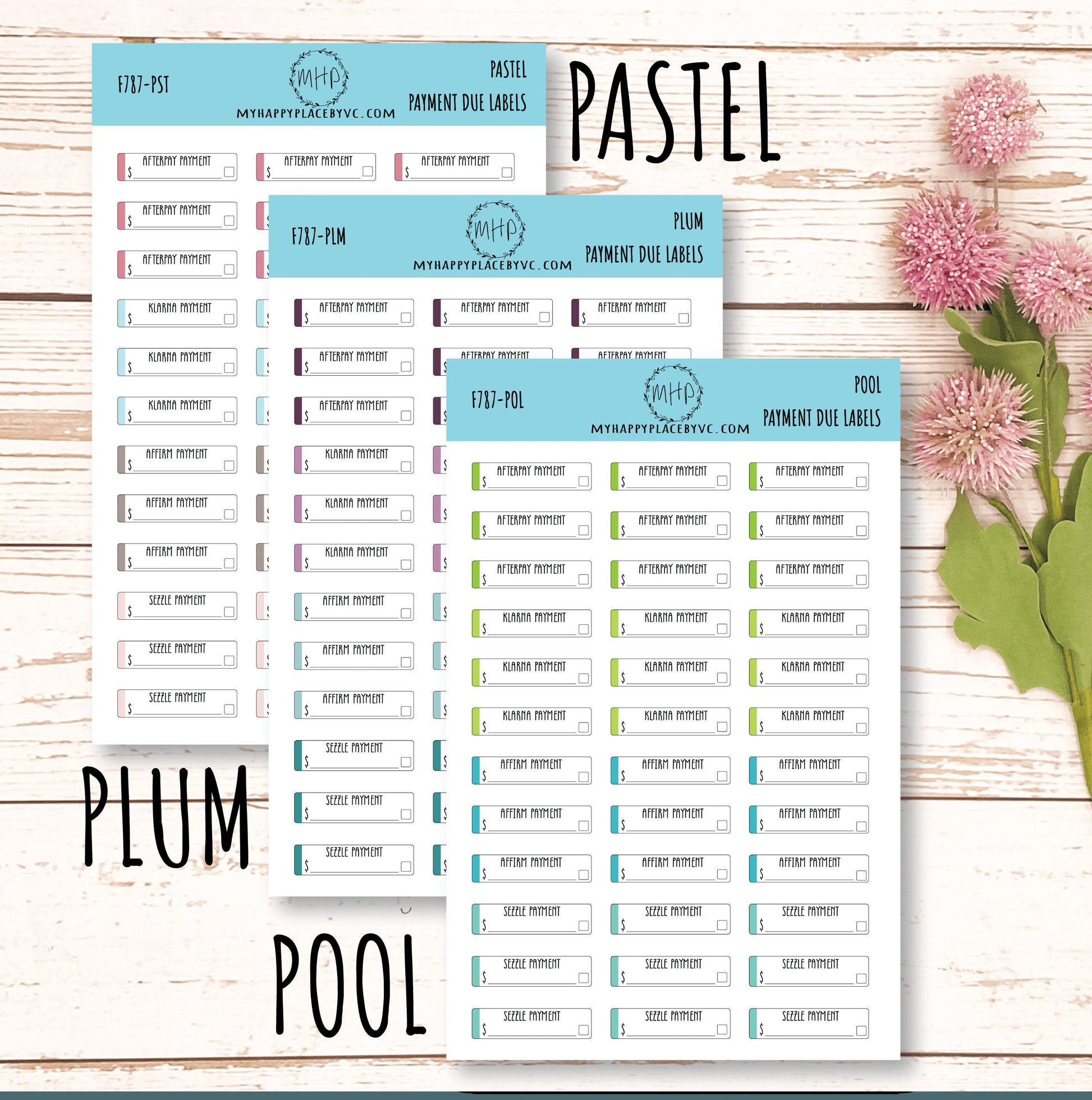 Payment Due Labels. Planner Stickers.Organization and Budgeting Stickers || F787