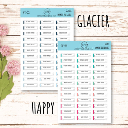 Payment Due Labels. Planner Stickers.Organization and Budgeting Stickers || F787