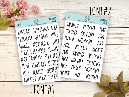 Large Month Stickers || Q112