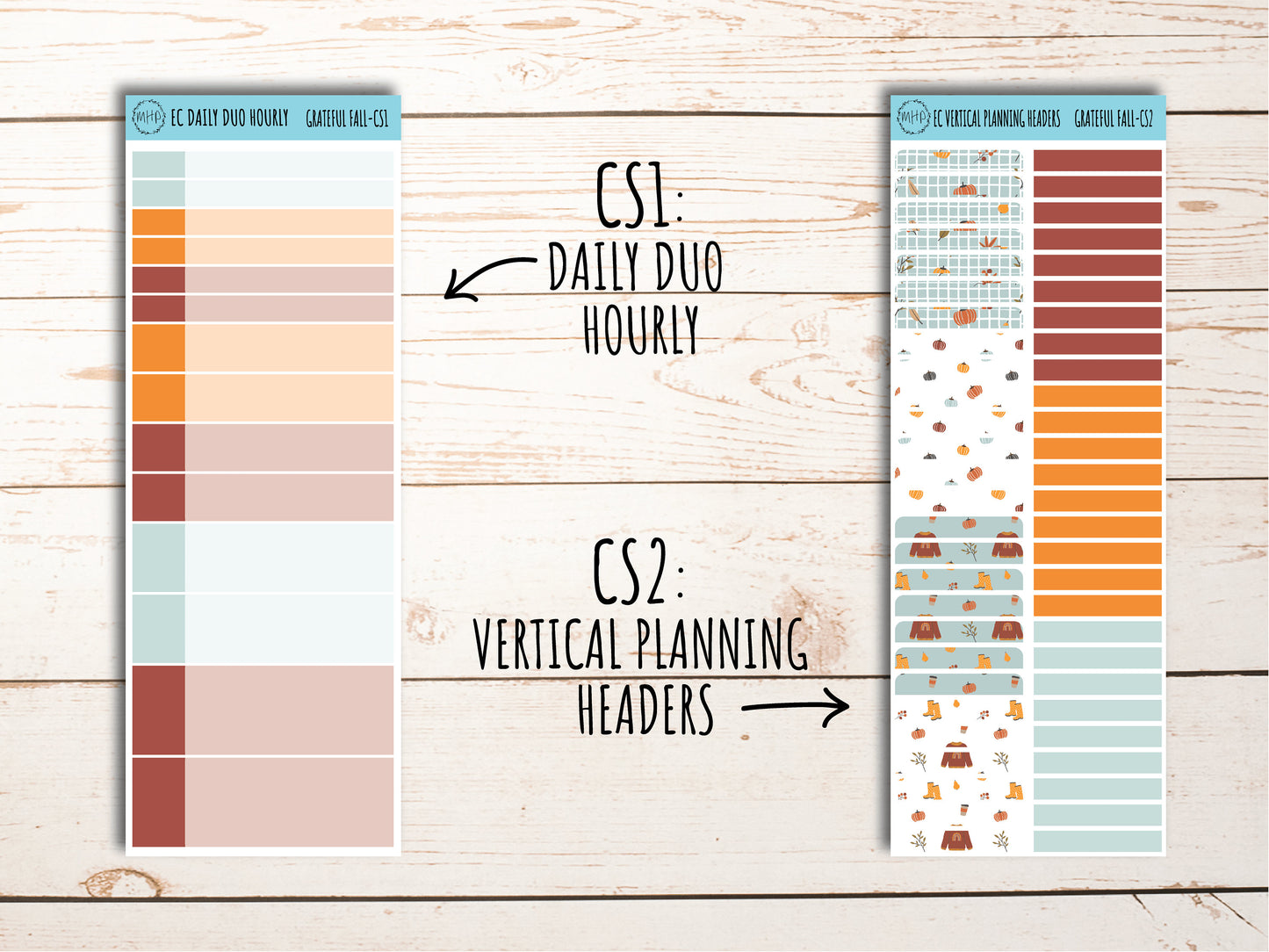 Erin Condren 7x9 Coordinating Planner Sticker Sheets. NOVEMBER "Grateful Fall". Add-On Sticker Sheets || AF-CS