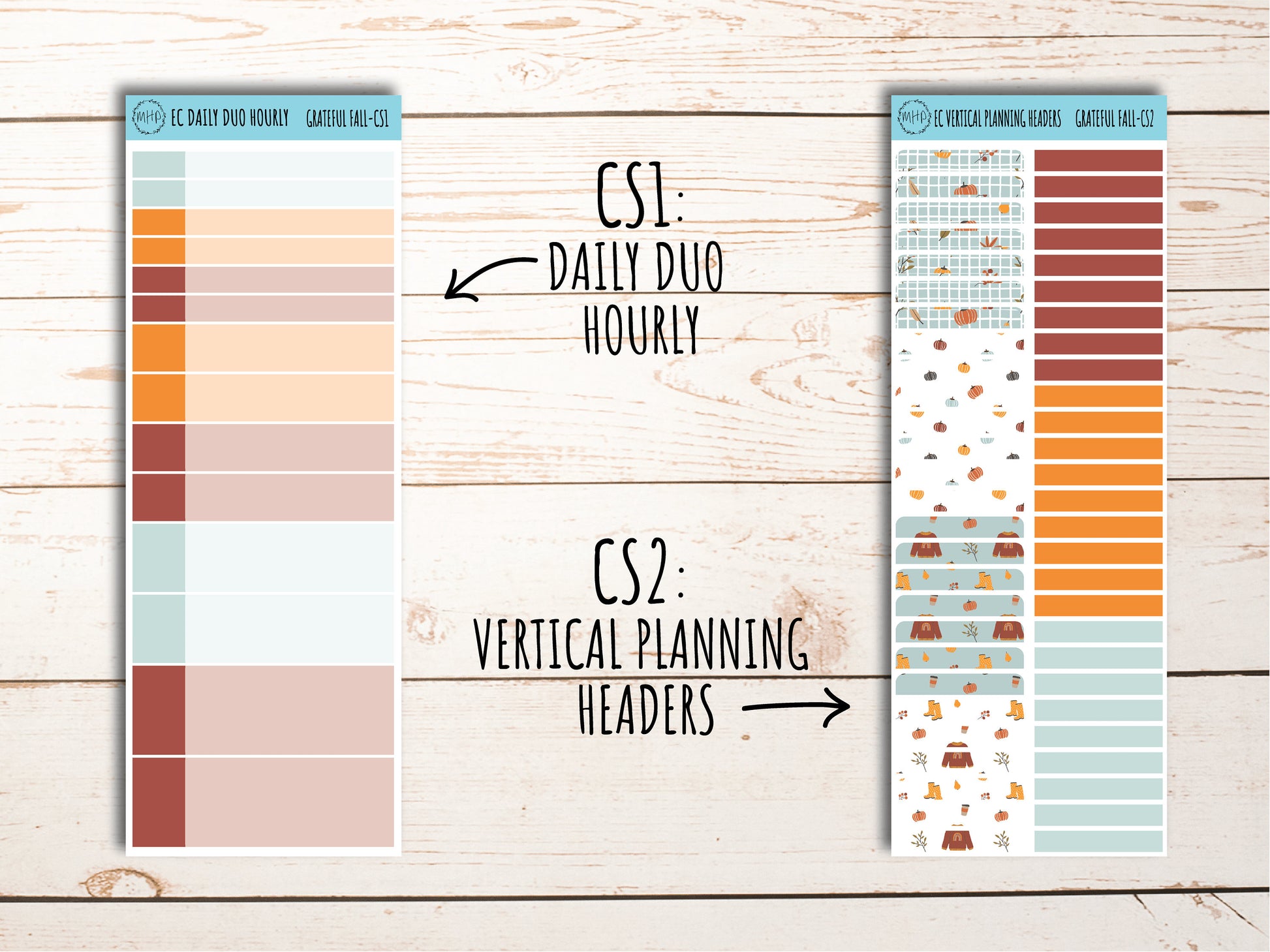 Erin Condren 7x9 Coordinating Planner Sticker Sheets. NOVEMBER "Grateful Fall". Add-On Sticker Sheets || AF-CS