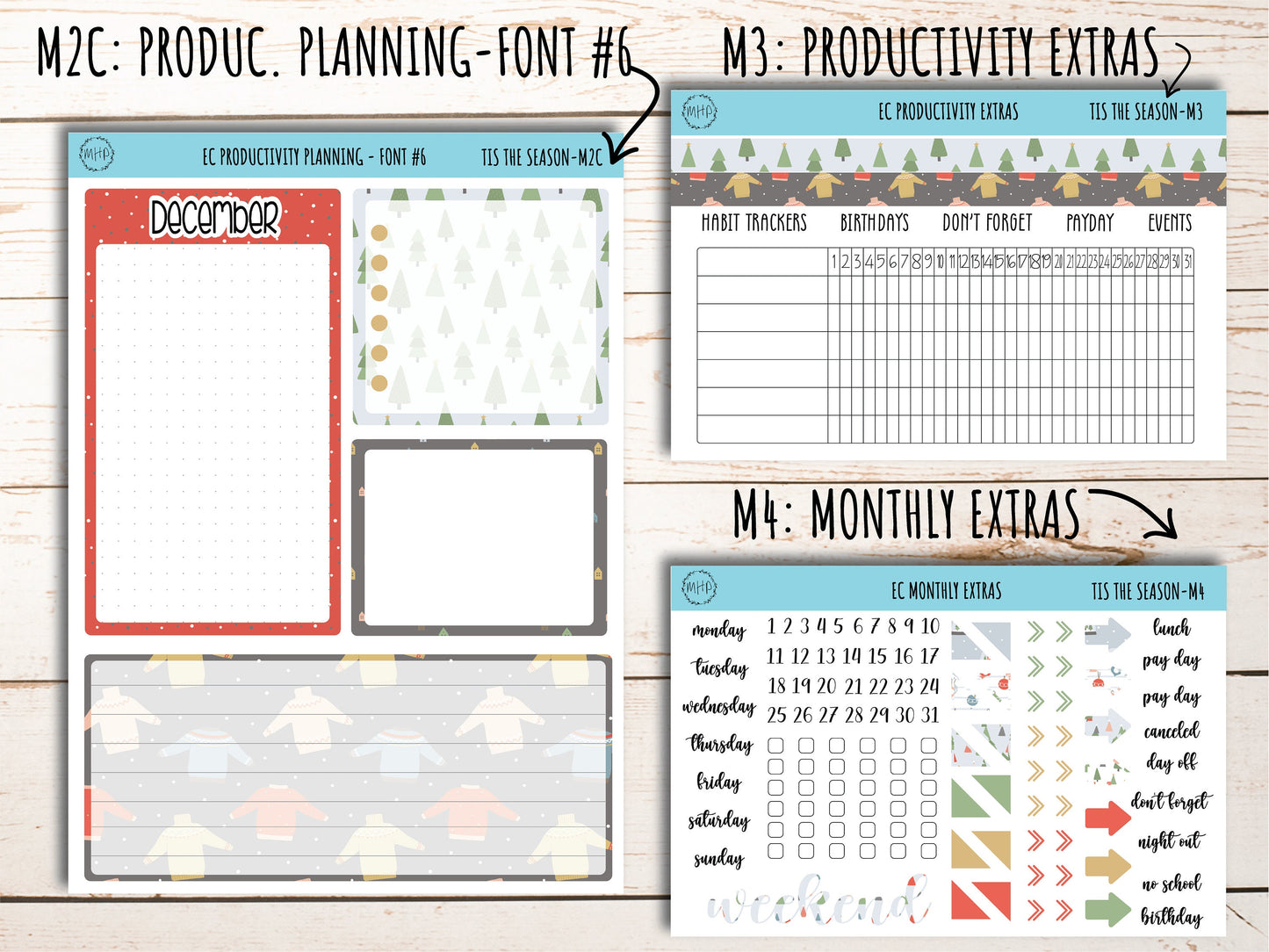 Erin Condren 7x9 Monthly Kit. DECEMBER "Tis the Season" || TS-M