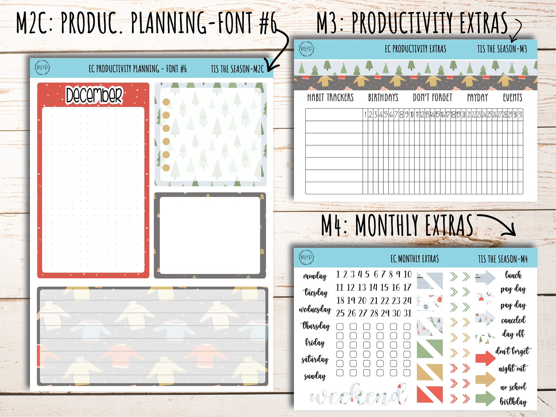 Erin Condren 7x9 Monthly Kit. DECEMBER "Tis the Season" || TS-M
