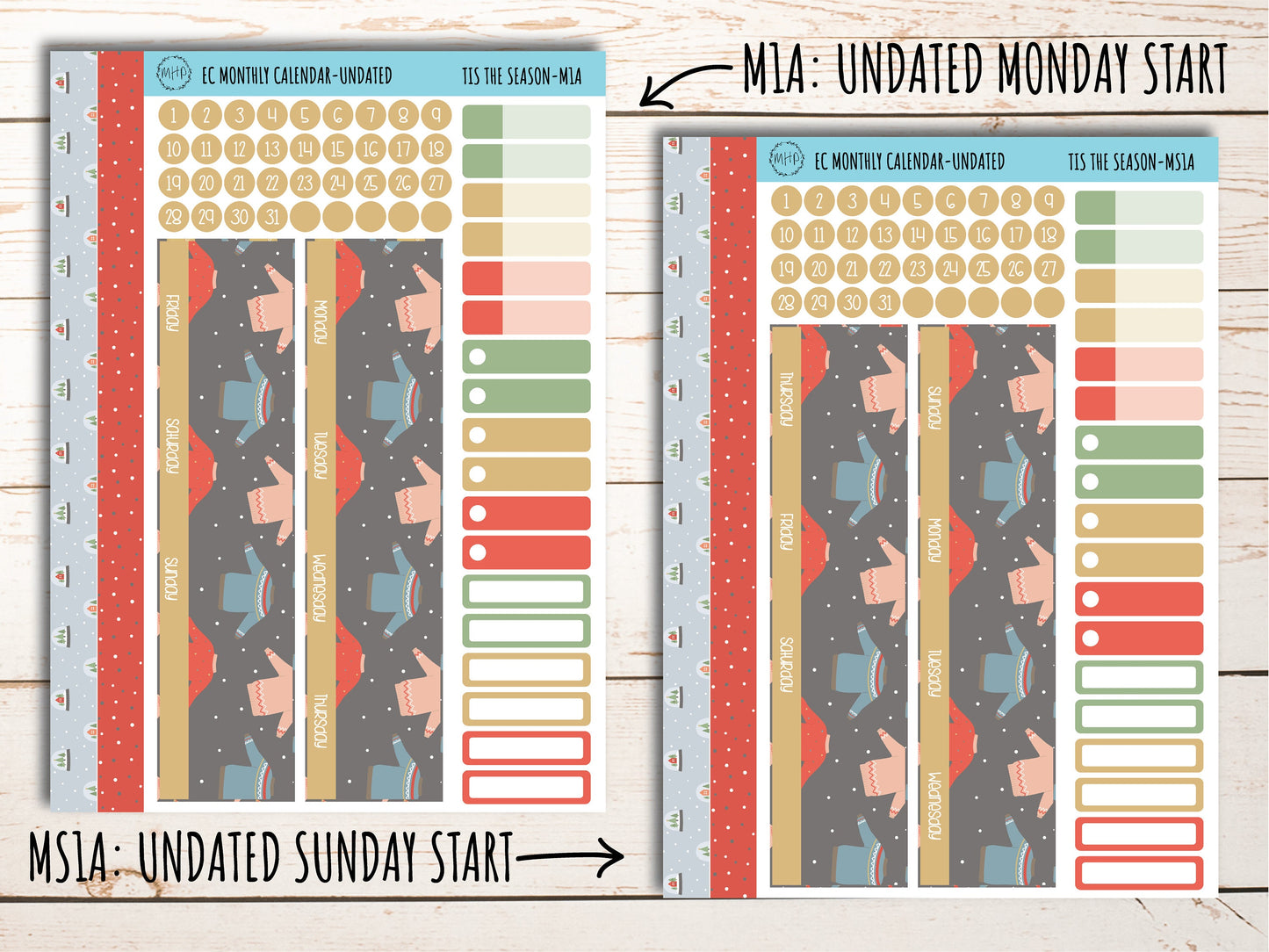 Erin Condren 7x9 Monthly Kit. DECEMBER "Tis the Season" || TS-M