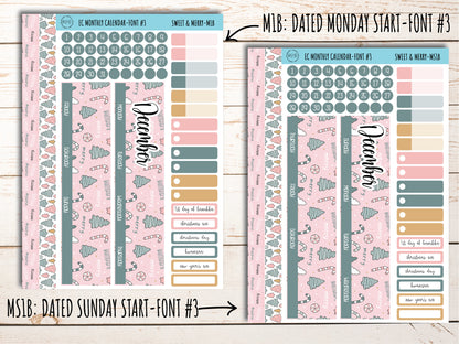Erin Condren 7x9 Monthly Kit. DECEMBER "Sweet & Merry" || SM-M