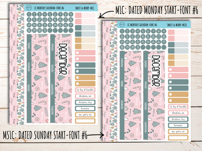 Erin Condren 7x9 Monthly Kit. DECEMBER "Sweet & Merry" || SM-M