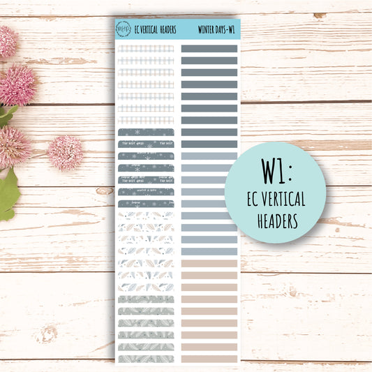 Erin Condren 7x9 Weekly Planning Kit. Planner Stickers JANUARY "Winter Days" || WD-W
