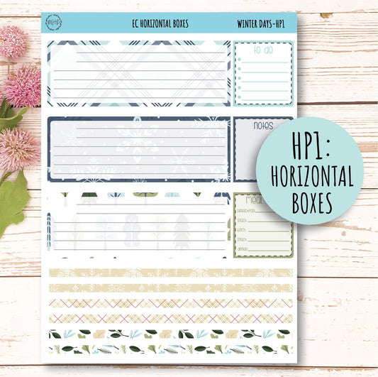 Erin Condren 7x9 Horizontal Planning Stickers. Planner Stickers. JANUARY "Snow Day" || SD-HP