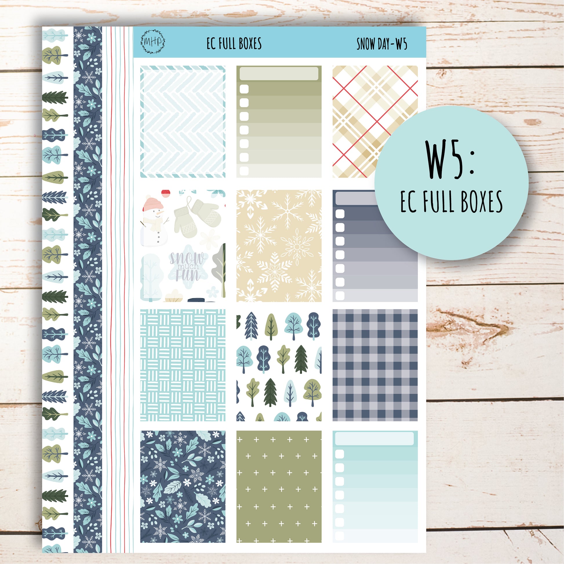 Daily Duo Stickers for 7x9 Erin Condren Planners. JANUARY Winter Day ||  WD-DD